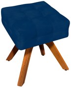 Puff Decorativo Base Giratória Karen Suede Azul Marinho G19 - Gran Belo