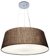 Lustre Pendente Cone Md-4072 Cúpula em Tecido 30/80x65cm Café - Bivolt