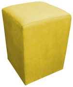 Puff Decorativo Dado 32 x 32 cm Suede Amarelo