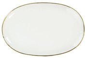 Travessa Rasa Oval 28Cm Porcelana Schmidt - Dec. Filetado Ouro Itamaraty 0010