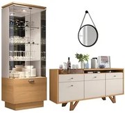 Cristaleira Aruan Buffet Ellora e Espelho Adnet 54cm H01 Off White/Cin