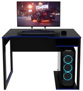 Mesa para Escritório Home Office Gamer ME4161 MDP Preto/Azul G69 - Gran Belo