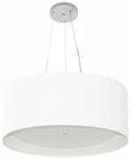 Lustre Pendente Cilíndrico Md-4145 Cúpula em Tecido 50x25cm Branco / Branco - Bivolt