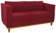 Sofá 2 Lugares Europa Suede Vermelho ADJ Decor