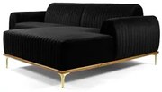 Sofá 350cm 6 Lugares com Chaise Direito Pés Gold Molino C-300 Veludo P