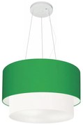 Pendente Cilíndrico Verde Folha e Branco MJ-4158 Para Mesa de Jantar e Estar