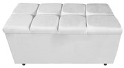 Calçadeira Estofada Manchester 90 cm Solteiro Suede Branco - ADJ Decor