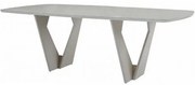 Mesa de Jantar Kamerik Base Off White Tampo de Vidro 220cm - 62299 Sun House