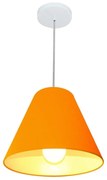 Lustre Pendente Cone Md-4028 Cúpula em Tecido 25/30x12cm Laranja - Bivolt