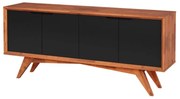 Buffet Querubim 4 Portas Natural e Preto - Wood Prime MP 27589