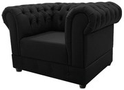 Poltrona Decorativa Chesterfield Ana Corano Preto - ADJ Decor