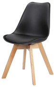 Cadeira Leda Eames PP Base Madeira Cor Preta - 26356 Sun House