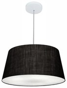 Lustre Pendente Cone Md-4050 Cúpula em Tecido 21/50x40cm Preto - Bivolt