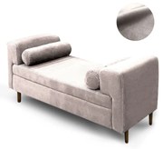 Recamier Casal Queen 160cm Turim Veludo Castor - Simbal - Bege