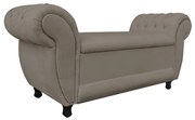 Recamier com Baú Grécia 195 cm Namoradeira Calçadeira Suede Marrom Rato D'Rossi