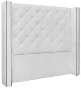 Cabeceira Decorativa Casal 1,64M Loewe PU Branco G63 - Gran Belo