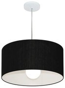 Lustre Pendente Cilíndrico Vivare Md-4203 Cúpula em Tecido 45x21cm - Bivolt