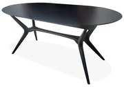 Mesa de Jantar Pé Palito Oval Madeira Maciça Eucalipto Design Retrô