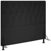 Cabeceira Topázio Para Cama Box King 195 cm Suede - D'Rossi - Preto