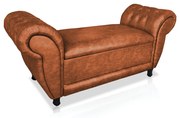 Recamier com Bau Grécia 140 cm Corano Nozes Pés Chanfrados - D'Rossi