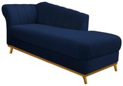 Recamier Vanessa 140cm Lado Direito Suede Azul Marinho - ADJ Decor