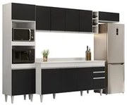 Armário de Cozinha Modulada 5 Peças CP17 Balcão com Tampo Branco/Preto