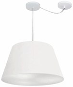 Lustre Pendente Cone Com Desvio Md-4278 Cúpula 30/35x50cm Branco - Bivolt