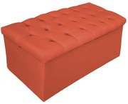 Recamier Baú Estofada Mel 90 cm Solteiro Com Capitonê  Suede Terracota - ADJ Decor