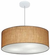 Lustre Pendente Cilíndrico Md-4079 Cúpula em Tecido 60x21cm Palha - Bivolt