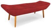 Puff Banqueta 140cm Maya Pés Palito Suede Vermelho - Sheep Estofados - Vermelho