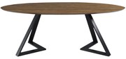 Mesa Sala de Jantar 6 Lugares 180cm Tampo Oval Efron Nogueira/Preto G13 - Gran Belo