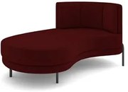 Chaise Longue Divã 164cm Braço Direito Logus D06 Veludo Vermelho - Mpo