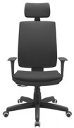 Cadeira Office Brizza Soft Aero Preto RelaxPlax Com Encosto Cabeça Base Standard 126cm - 63490 Sun House