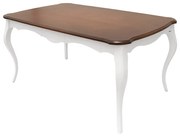 Mesa de Jantar Clássica Vintage 6 lugares - 1,6m - Branca c/ Tampo Vintage Provençal Kleiner