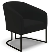 Poltrona Decorativa Industrial Preto Stella Linho D03 - D'Rossi - A79 Preto