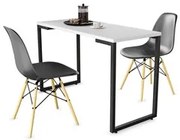 Conjunto Mesa de Cozinha Prattica Industrial 120cm e 2 Cadeiras Eames