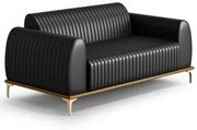 Sofá 150cm 2 Lugares Base Gold Molino D06 PU B-159 Preto - Mpozenato