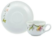 Xícara Café Com Pires 100Ml Porcelana Schmidt - Dec. Carmem 2344