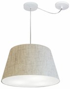 Lustre Pendente Cone Com Desvio Md-4279 Cúpula  21/30x40cm Rustico Bege - Bivolt