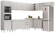 Armário de Cozinha Modulada de Canto 8 Peças CP07 Balcão Branco - Lumi