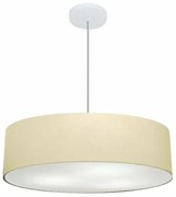 Lustre Pendente Cilíndrico Md-4221 Cúpula em Tecido 60x15cm Algodão Crú - Bivolt