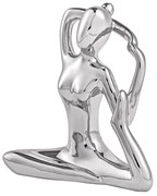 Escultura Decorativa de Yoga em Porcelana 3 Prata G39 - Gran Belo