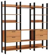 Guarda Roupa Closet Industrial 217cm 4 Gavetas 100% MDF TW404 Freijó/P