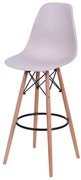 Banqueta Eames Polipropileno Fendi Fosco Base Madeira - 54757 Sun House