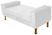 Recamier Félix Casal 140cm Suede Branco - ADJ Decor