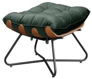 Puff Decorativo Sala de Estar Caim Base de Madeira Preto Suede Verde G41 - Gran Belo