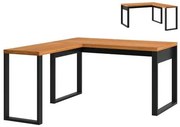 Mesa para Escritório de Canto 135x158 cm em MDF F22 Freijó/Preto Fosco Pradel Dalla Costa