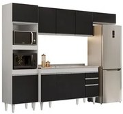 Armário de Cozinha Modulada 4 Peças CP12 Balcão com Pia Inox Branco/Pr