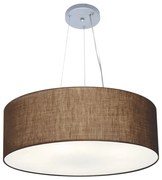 Lustre Pendente Cilíndrico Md-4038 Cúpula em Tecido 60x21cm Café - Bivolt