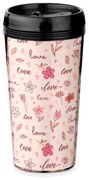 Copo Viagem 520ml Rosa Amor e Flores